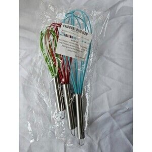 Silicone Whisk Set of 3 - Silicone Whisks for Cooking Non-Scratch - Silicone ...
